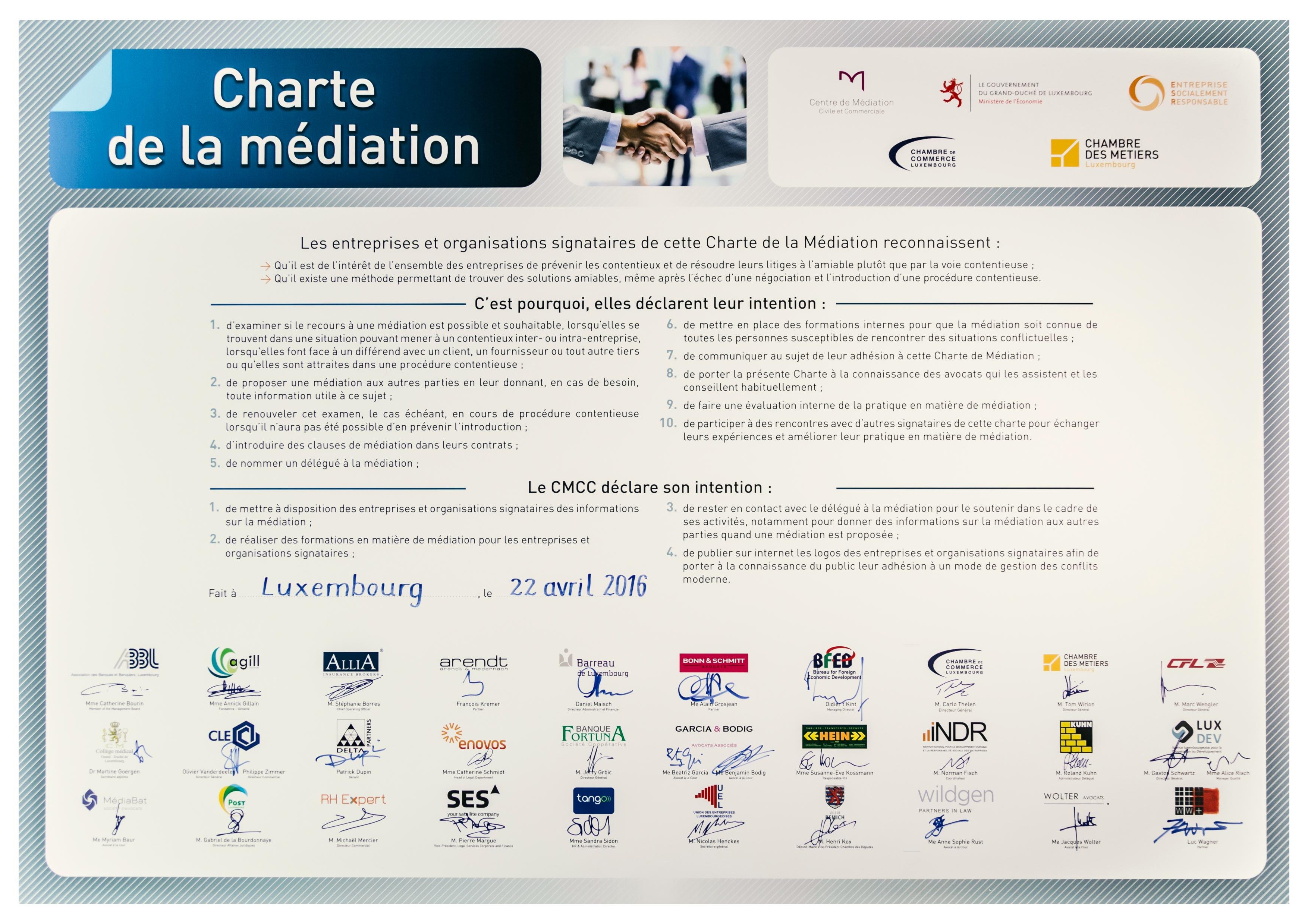  Charte de la Mediation